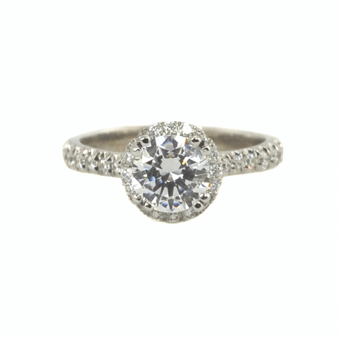 Coast 14kt White Gold Halo Engagement Ring With 0.32 Carat Diamonds.