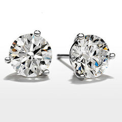 Hearts On Fire Diamond Studs Earrings With 1.02  Carats Diamonds 18kt White Gold .