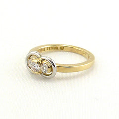 0.33 Carat Diamond Marriage Symbol Ring In 14K Yellow and White Gold