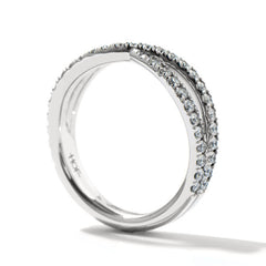 Hearts On Fire Envelop Single Twist Band 18K White Gold With 0.63 Carat Diamonds