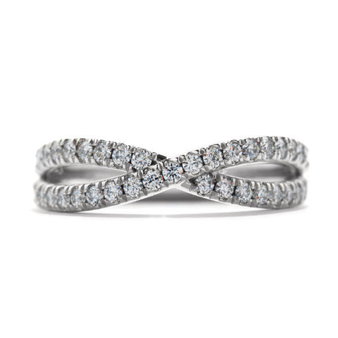 Hearts On Fire Envelop Single Twist Band 18K White Gold With 0.63 Carat Diamonds