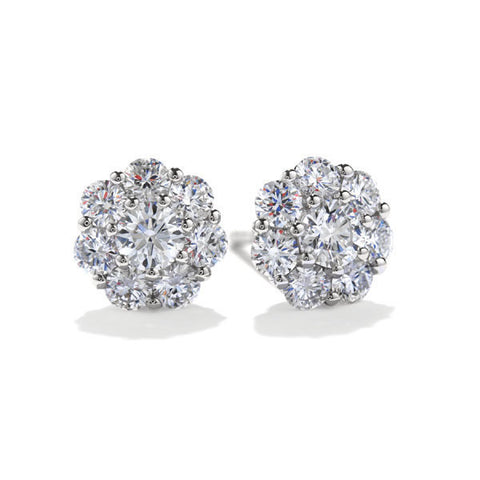 Hearts On Fire Beloved Stud Earrings 18K White Gold With 0.46 Carats VS/SI Clarity and G/H Color Diamonds.