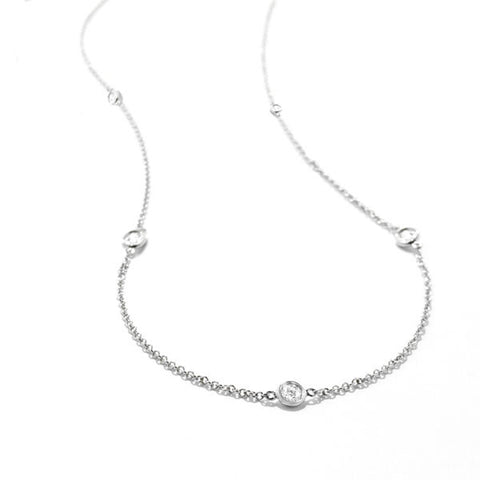 Hearts On Fire Obession Bezel Diamonds By The Yard 18K White Gold 40 Inch Necklace with 1.37 Carats Diamonds.