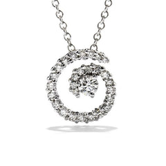 Hearts On Fire  Mystical Prong Set Pendant18kt White Gold With 0.35 Carat Total Diamonds.on 18 Inch Chain