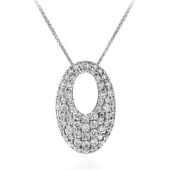 Hearts on Fire Silk Pave Oval Diamond Pendant 18kt White Gold with 1.18 Carats Diamonds.