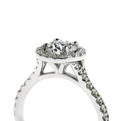 Hearts on Fire Platinum Transcend Single Halo Solitaire Engagement Ring With 0.71 Carat Diamonds