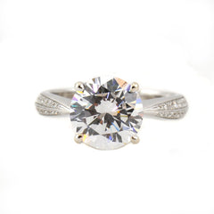 Simon G. 18kt White Gold Diamond Engagement Ring With 0.33 Twt Diamond.