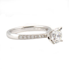 Simon G. 18Kt White Gold Engagement Ring With 0.16 Carat Diamonds.