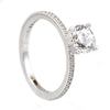 Simon G. 18kt White Gold Engagement Ring With 0.14 Carats Round Diamonds.