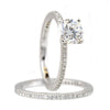 Simon G. 18kt White Gold Engagement Ring With 0.14 Carats Round Diamonds.