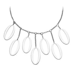 ELLE Sterling Silver Link Up Collection 18 Inch Adjustable Necklace