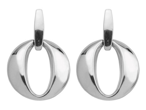 ELLE Sterling Silver Portal Collection Drop Earrings