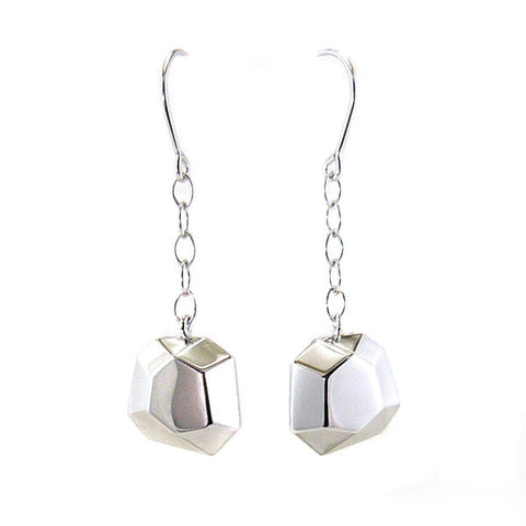 ELLE Sterling Silver Facettes Collection Earrings