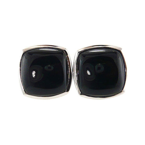 ELLE Sterling Silver Clusterforce Collection Black Agage Earrings