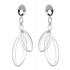 ELLE Sterling Silver Link Up Collection Dangle Earrings