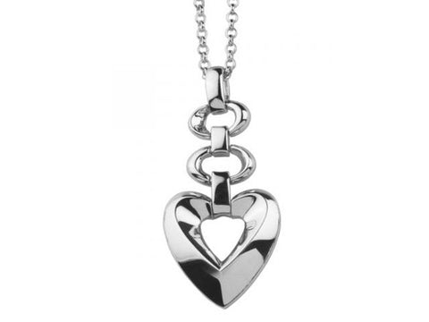 ELLE Sterling Silver Heart Collection 18 Inch Necklace