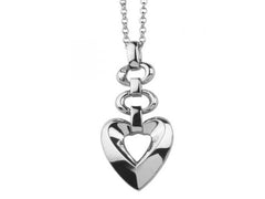 ELLE Sterling Silver Heart Collection 18 Inch Necklace