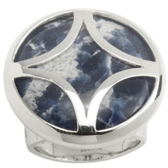 ELLE Sterling Silver Reflections Collection Blue Sodalite Ring