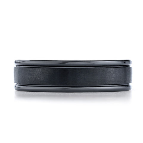 Benchmark 6mm Black Seranite Satin Finish Mens Wedding Band.